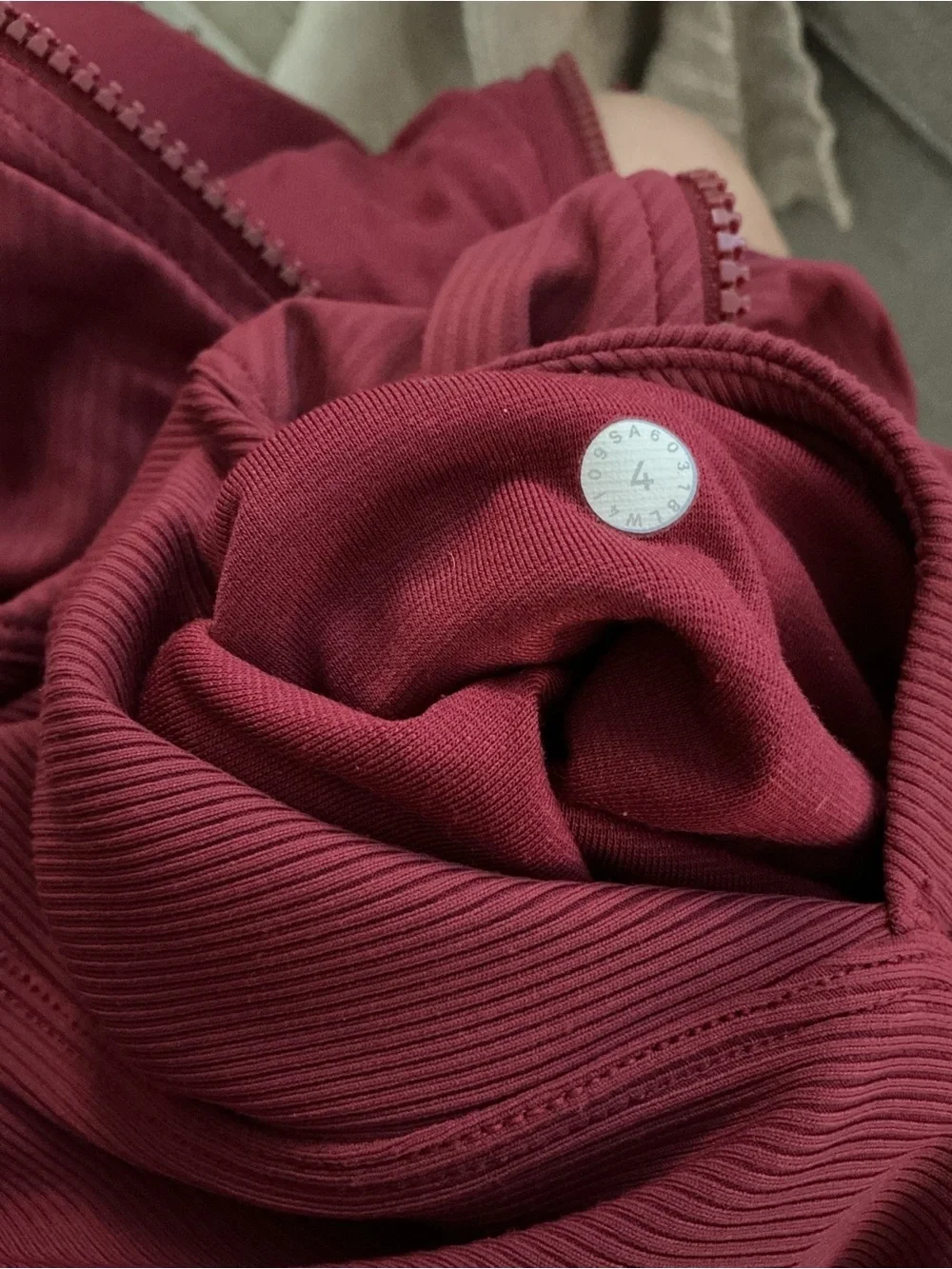 lululemon athletica Burgundy Hooded Zip Jacket